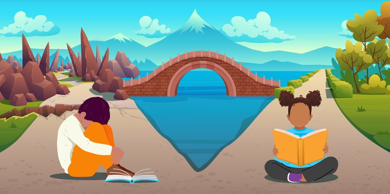 An illustration depicting two diverging paths for readers 