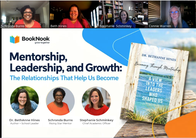 this is a webinar title image for Mentorship, Leadership and Growth